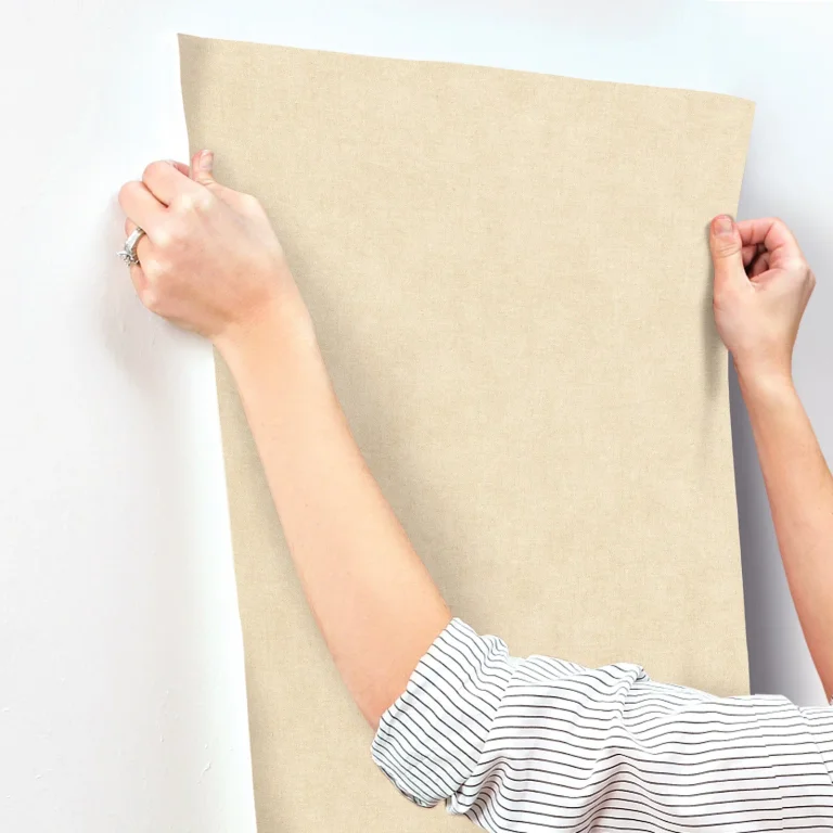 Nuovo Faux Linen Wallpaper - Ivory — Ảnh 4