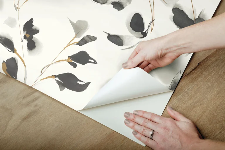 Linden Flower Peel and Stick Wallpaper - Black — Ảnh 7