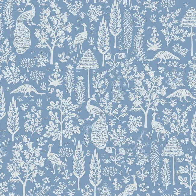 Rifle Paper Co. Menagerie Toile Wallpaper - Blue & White — Image 4