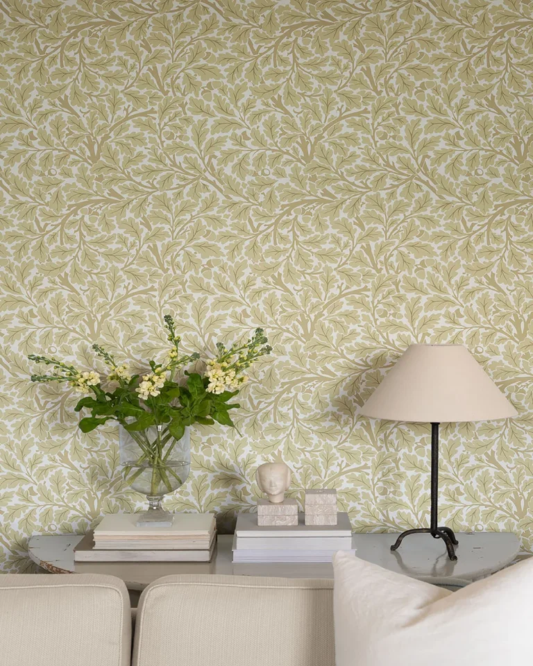 Oak Tree Leaf Wallpaper - Light Yellow — Ảnh 3