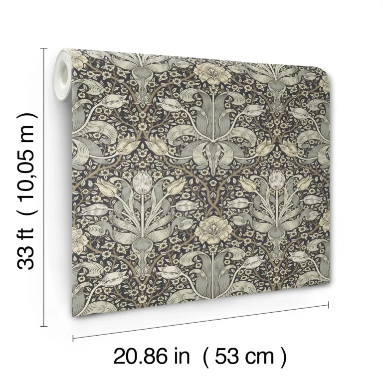 Spring Thicket Tulip Damask Wallpaper - Blue — Ảnh 4