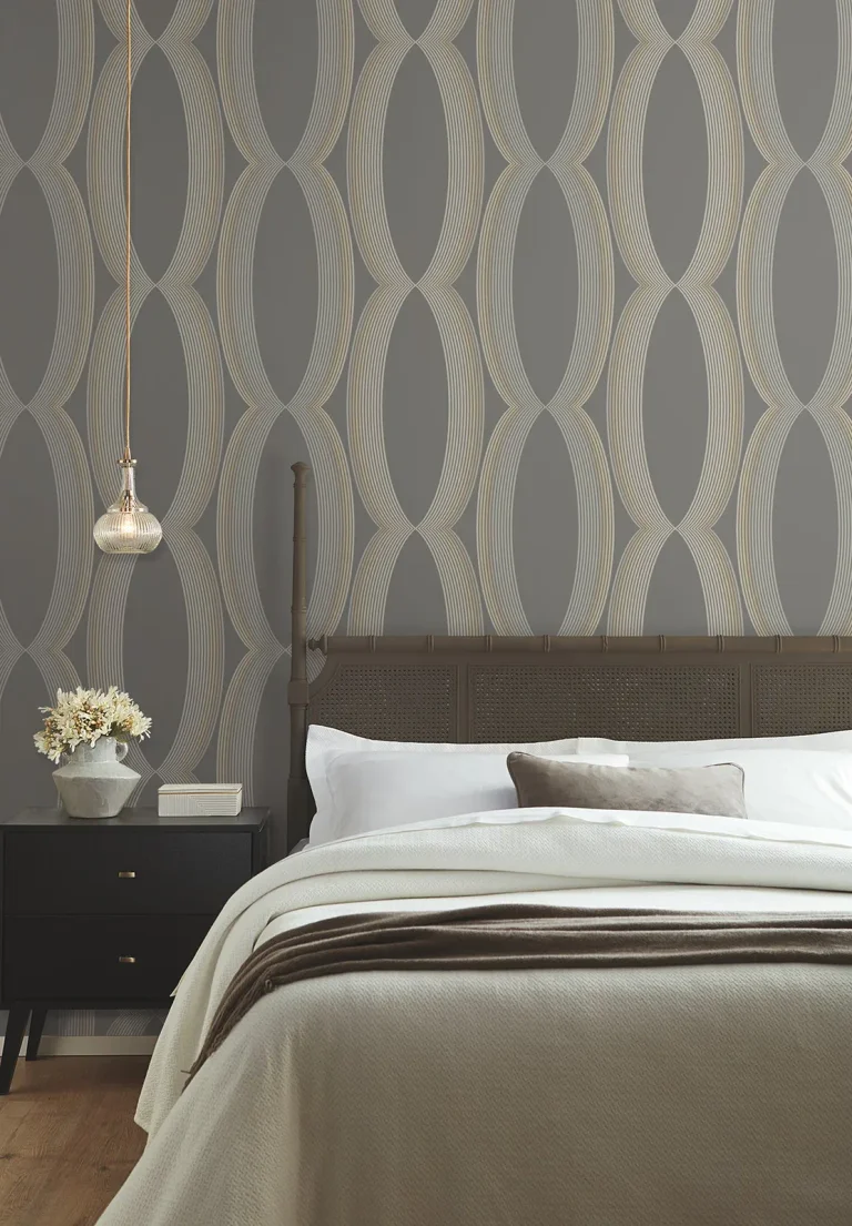 Candice Olson Progression Ogee Wallpaper - Charcoal — Ảnh 4
