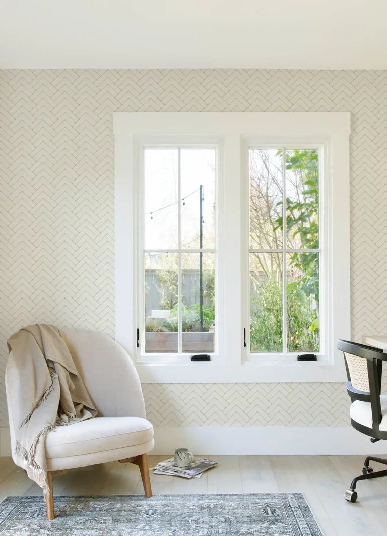 Chesapeake Oswin Tiered Herringbone Wallpaper - Yellow — Image 3