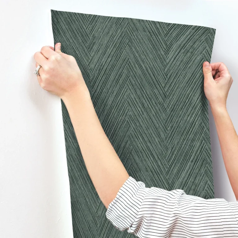 Thatched Chevron Wallpaper - Bottle Green — Ảnh 3