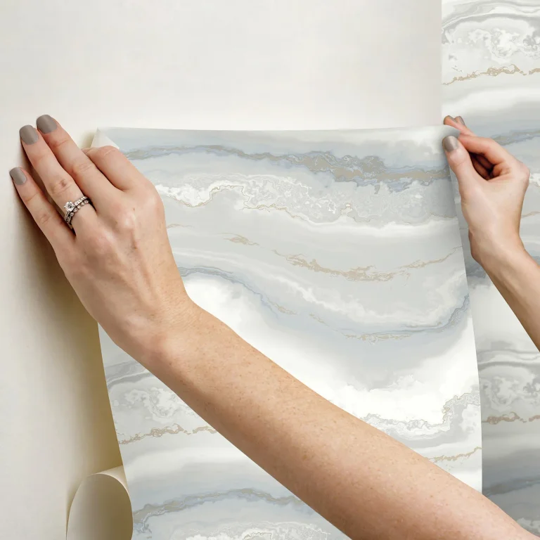 Shifting Sands Peel and Stick Wallpaper - Slate Blue/Glint — Image 2