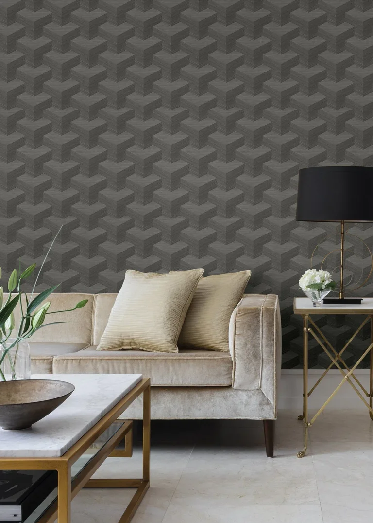 Y Knot Geometric Texture Wallpaper - Grey — Ảnh 5
