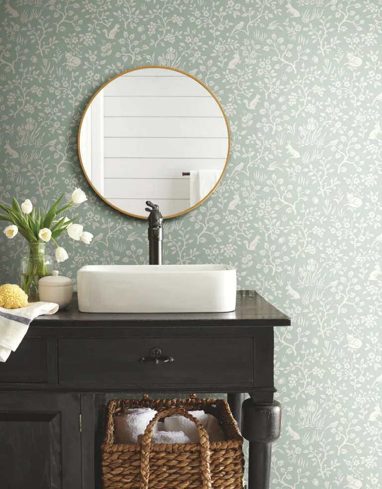 Magnolia Home Fox & Hare Peel and Stick Wallpaper - Mineral Green — Ảnh 5
