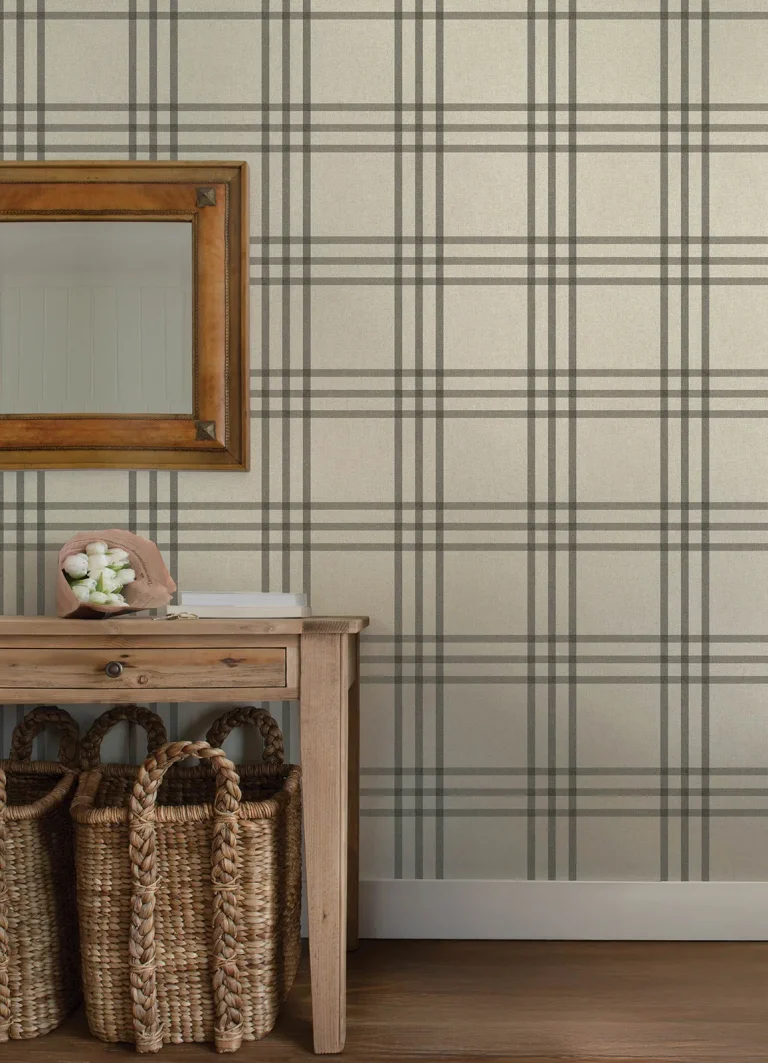 Chesapeake Fletcher Plaid Wallpaper - Black — Ảnh 3