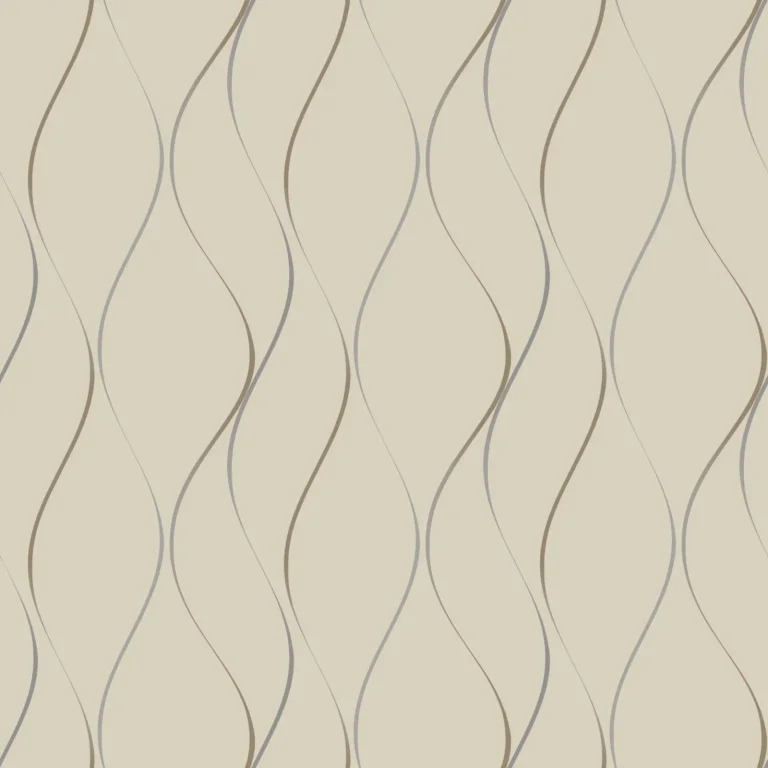 Wavy Stripe Wallpaper - Beige/Silver/Gold — Ảnh 3