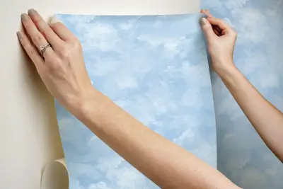 Atrium Clouds Peel and Stick Wallpaper - Blue