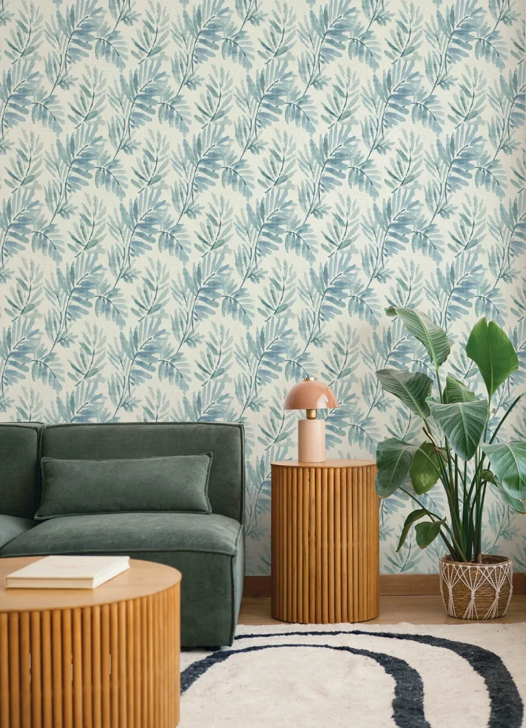 Serenade Ferns Wallpaper - Blue — Ảnh 6