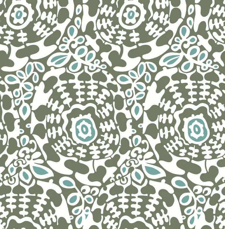 Divine Abstract Medallion Wallpaper - Green — Ảnh 4