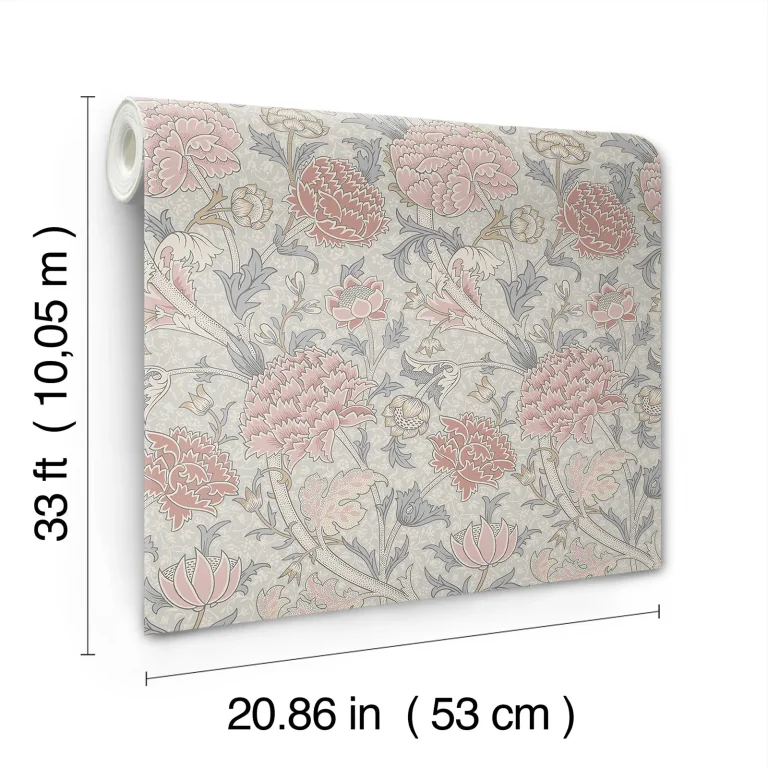 Cray Floral Trail Wallpaper - Pink — Ảnh 3