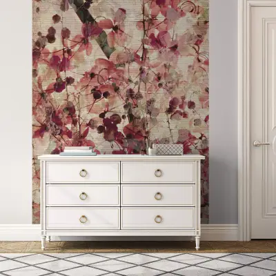 Vintage Flower Pattern - Wall Mural 5501 - 4 Panel - 192cm x 260cm