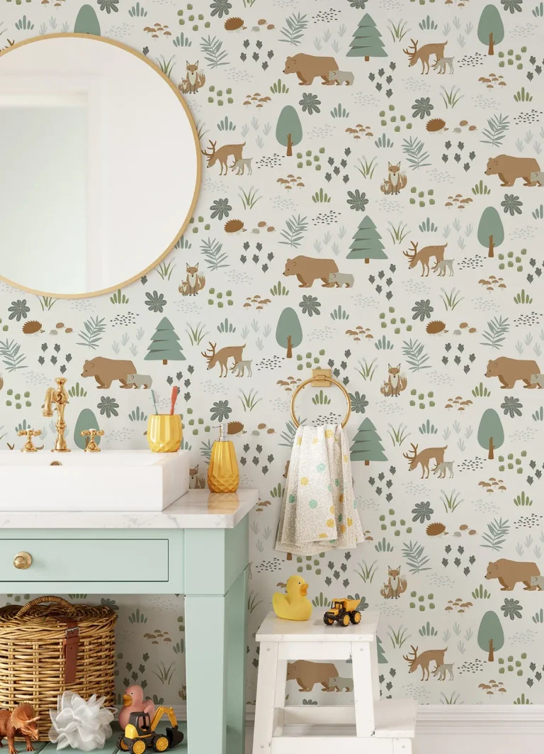 Chesapeake Finola Bears Wallpaper - Moss — Image 2