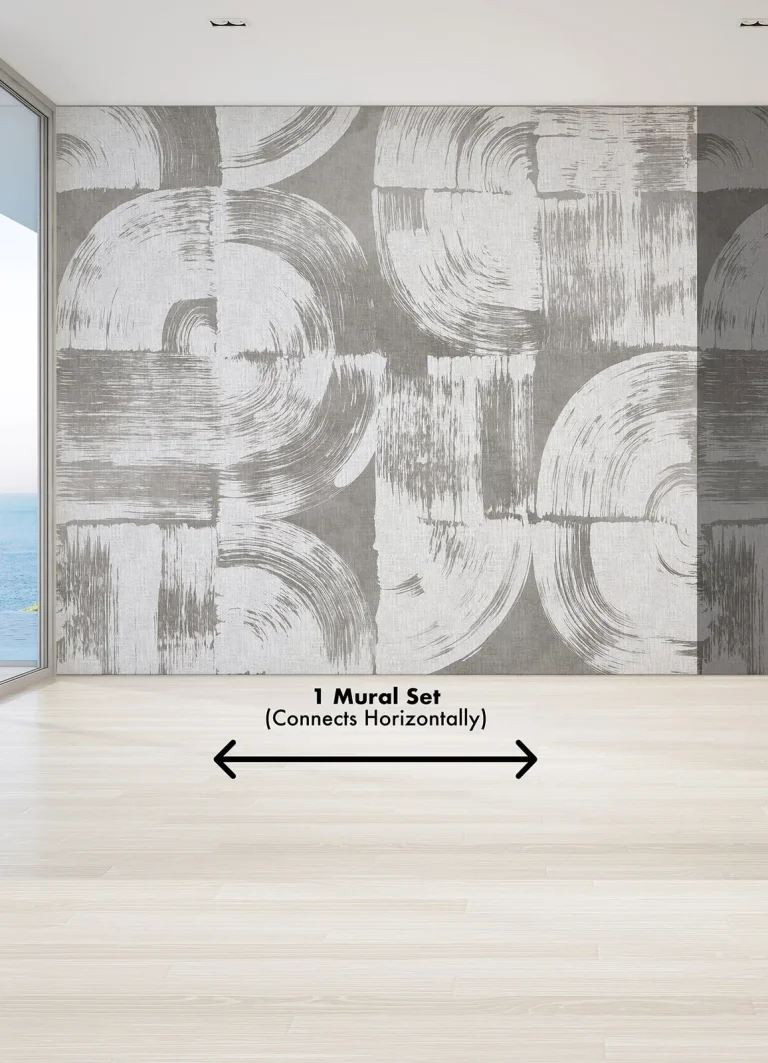 Brushstrokes Wall Mural - Dove Grey — Ảnh 6