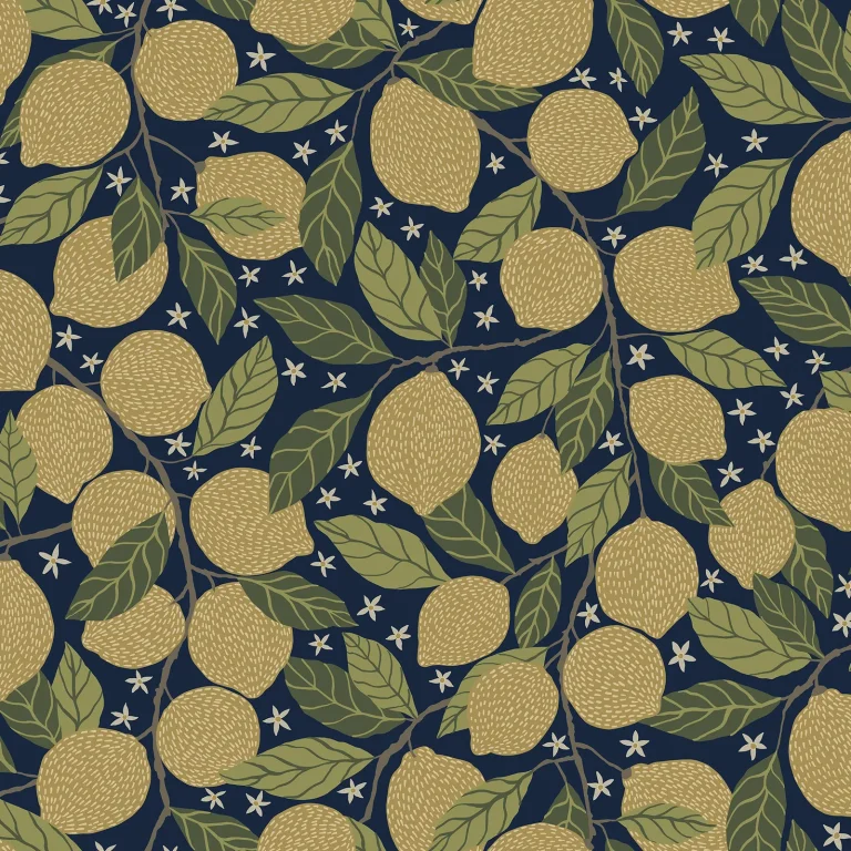 Lemona Fruit Tree Wallpaper - Navy — Ảnh 2