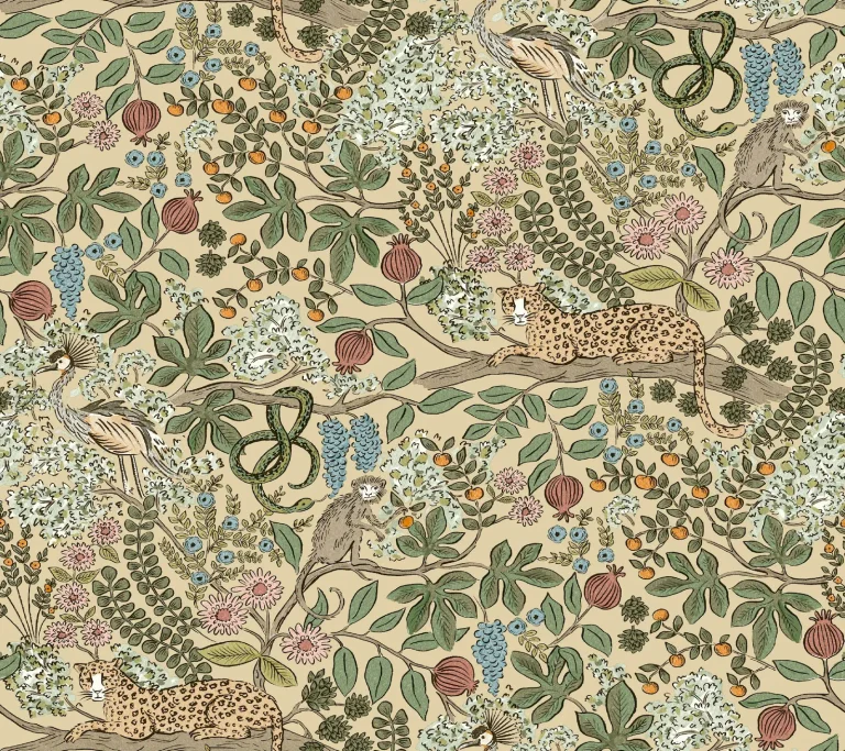 Rifle Paper Co. Safari Jungle Toile Peel and Stick Wallpaper - Linen — Ảnh 5