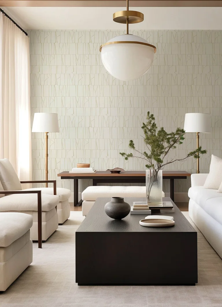 Huntington Geometric Stripe Wallpaper - Gold