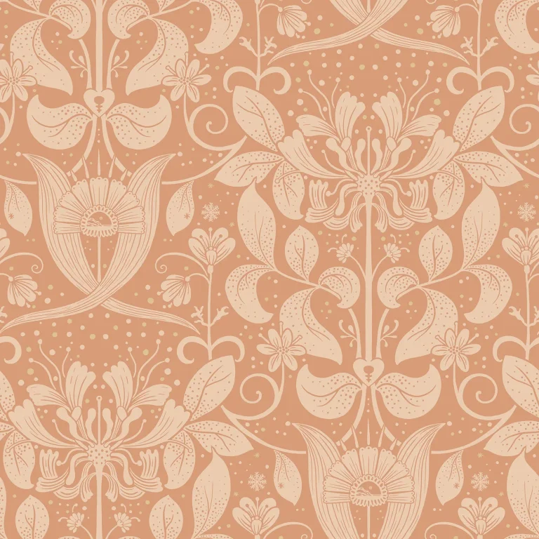 Berit Floral Crest Wallpaper - Coral — Ảnh 3