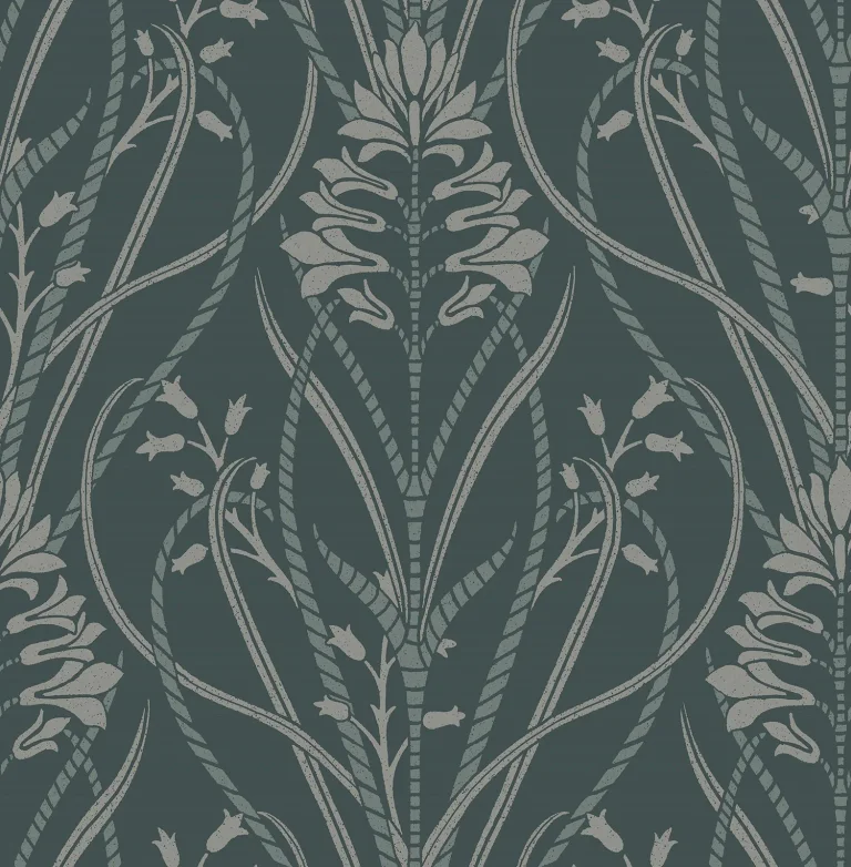 Rosalind Iris Damask Wallpaper - Teal — Ảnh 5