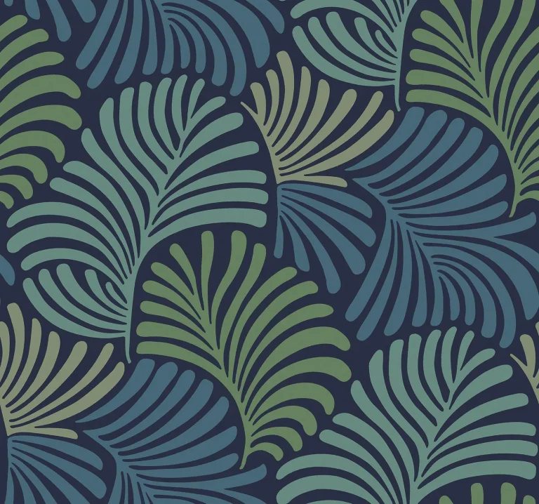 Trousdale Fanning Flora Wallpaper - Navy — Ảnh 4