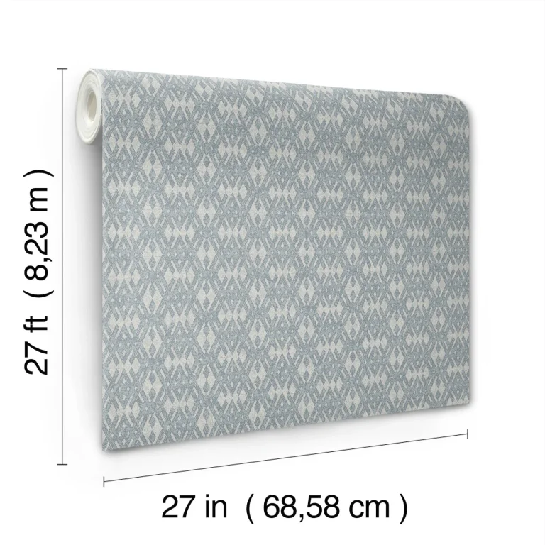 Ronald Redding Radcliffe Diamond Motif Wallpaper - Blue — Ảnh 2
