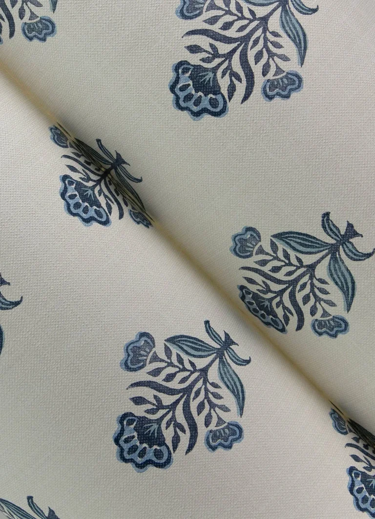 Chesapeake Hollyhock Floral Crest Wallpaper - Blue — Ảnh 5