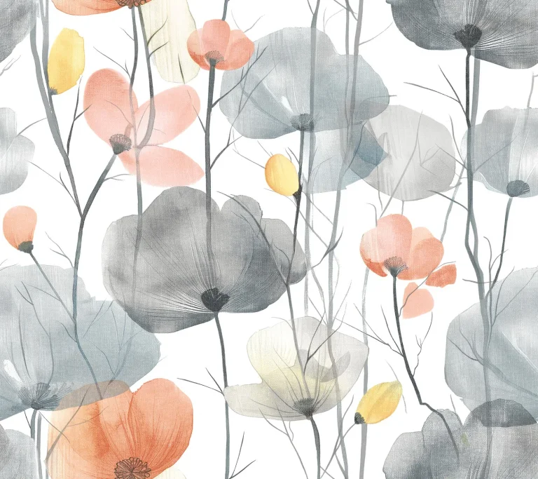 Ronald Redding Cotswolds Poppies Floral Wallpaper - Coral — Ảnh 5