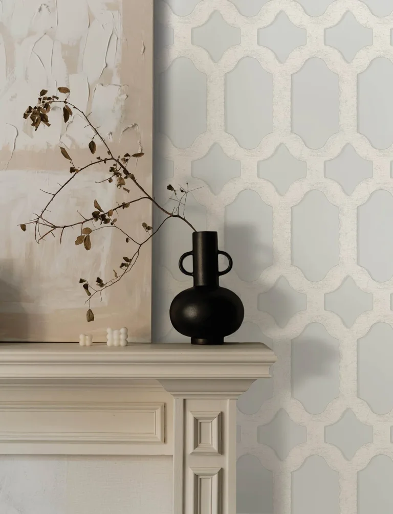 Chesapeake Chervil Trellis Wallpaper - Sky Blue — Ảnh 5