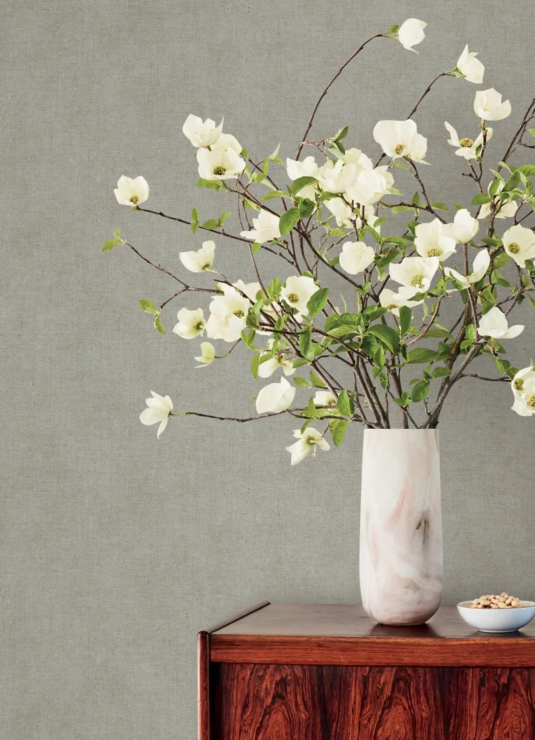 Nuovo Faux Linen Wallpaper - Grey — Ảnh 2
