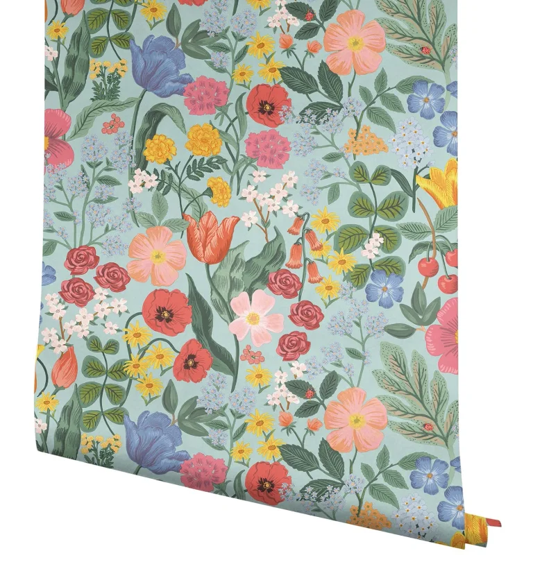 Rifle Paper Co. Blossom Wallpaper - Light Blue — Ảnh 4