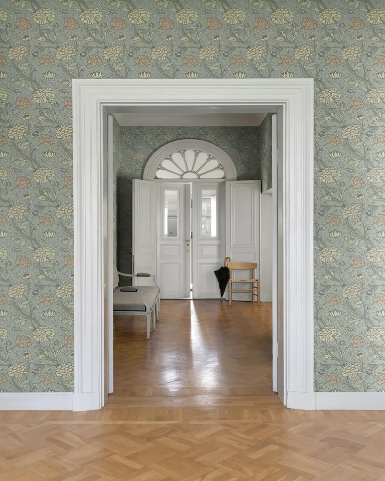 Cray Floral Trail Wallpaper - Light Blue — Ảnh 2