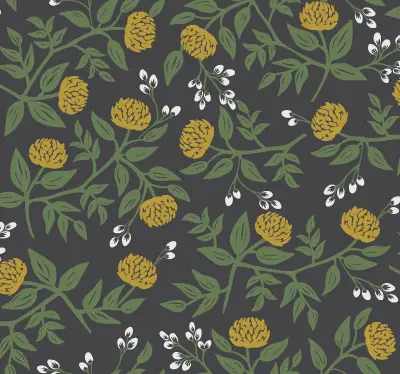 Rifle Paper Co. Peonies Wallpaper - Black & Gold