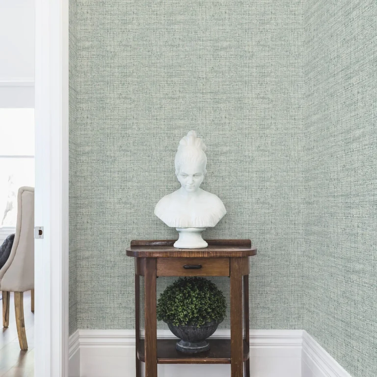 Papyrus Weave Peel and Stick Wallpaper - Blue — Ảnh 6