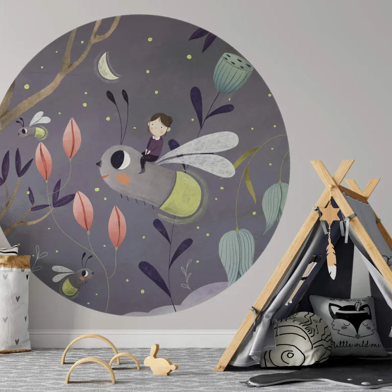 Fireflies - Wall Mural 5569 - Round - 144cm diameter