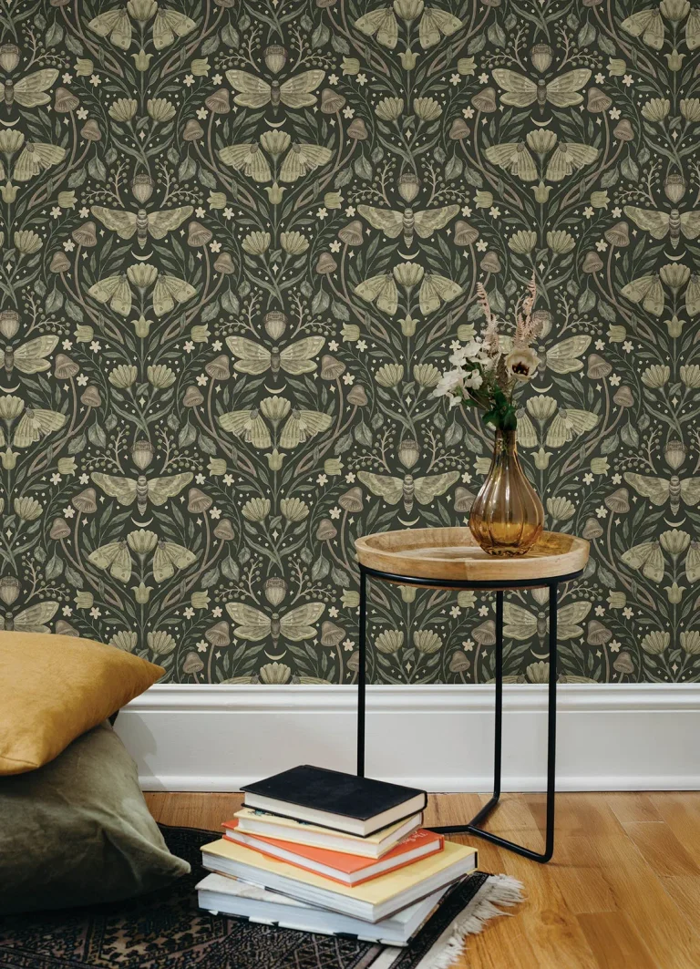 Chesapeake Mystic Moth Forest Magic Wallpaper - Dark Green — Ảnh 5