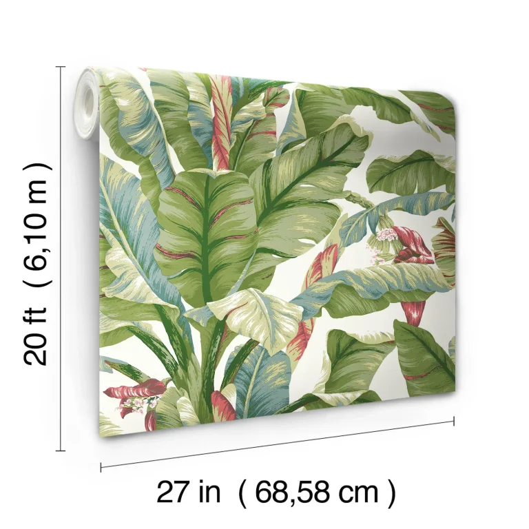 Banana Leaf Peel and Stick Wallpaper - White/Green — Ảnh 7