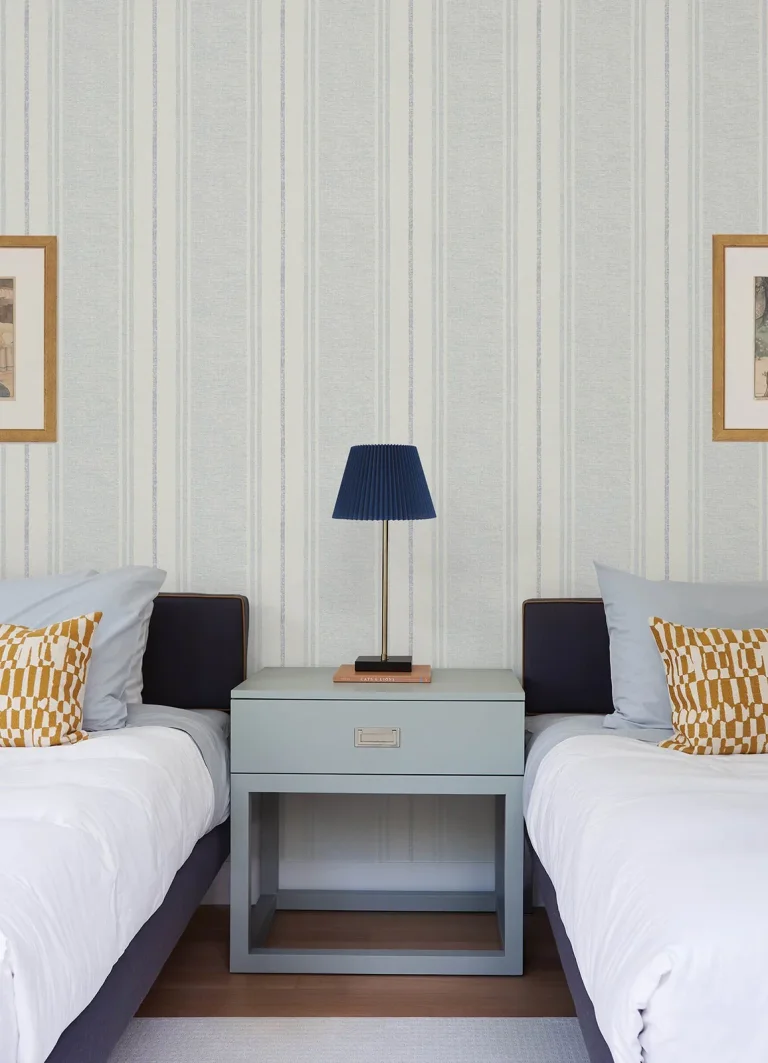 Chesapeake Maddox Flannel Stripe Wallpaper - Sky Blue — Ảnh 5