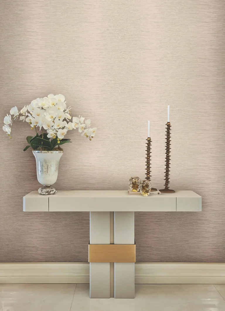 Ronald Redding Operetta Metallic Columns Wallpaper - Blush — Ảnh 3