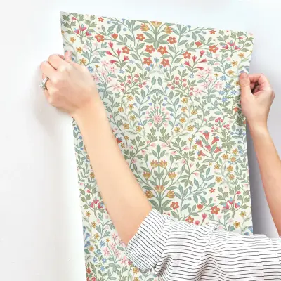Magnolia Home Garden Terrace Wallpaper - White/Multi