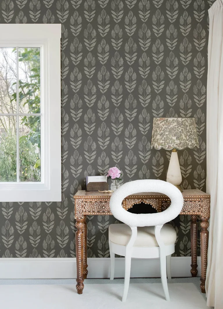 Chesapeake Garland Block Tulip Wallpaper - Charcoal — Ảnh 4