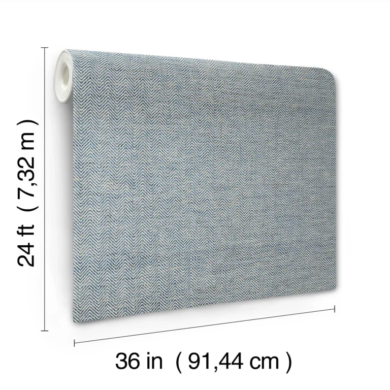 Ronald Redding Tailored Weave Wallpaper - Blue — Ảnh 5