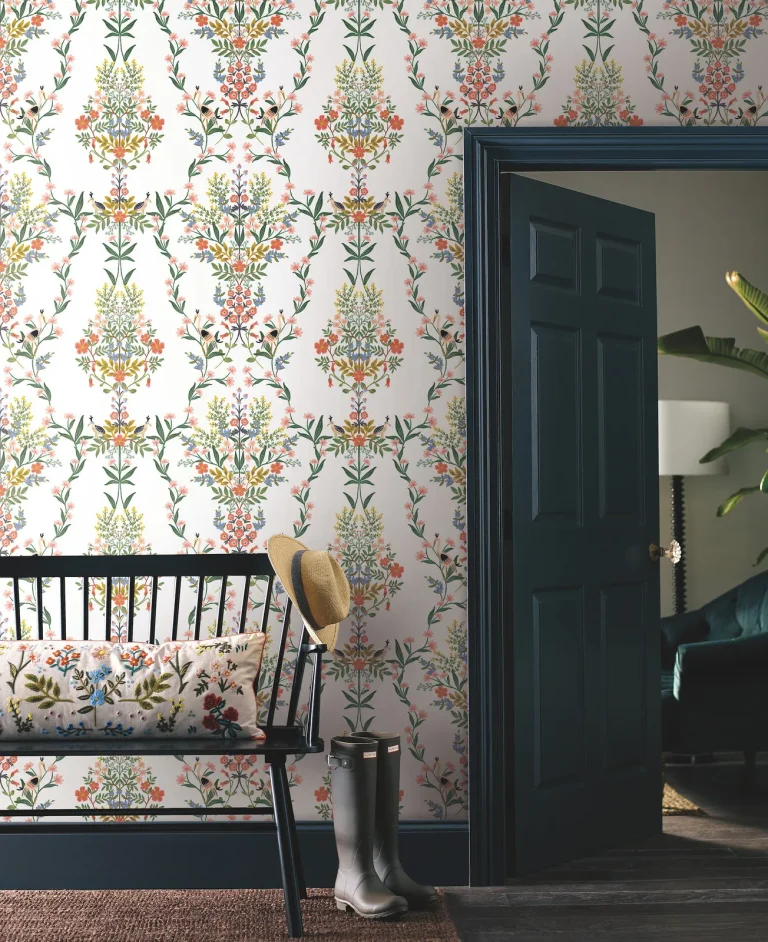 Rifle Paper Co. Luxembourg Peel and Stick Wallpaper - White Multi — Ảnh 3