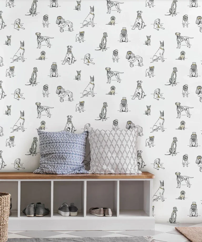 Dog's Life Peel and Stick Wallpaper - Silver/Gold — Image 6