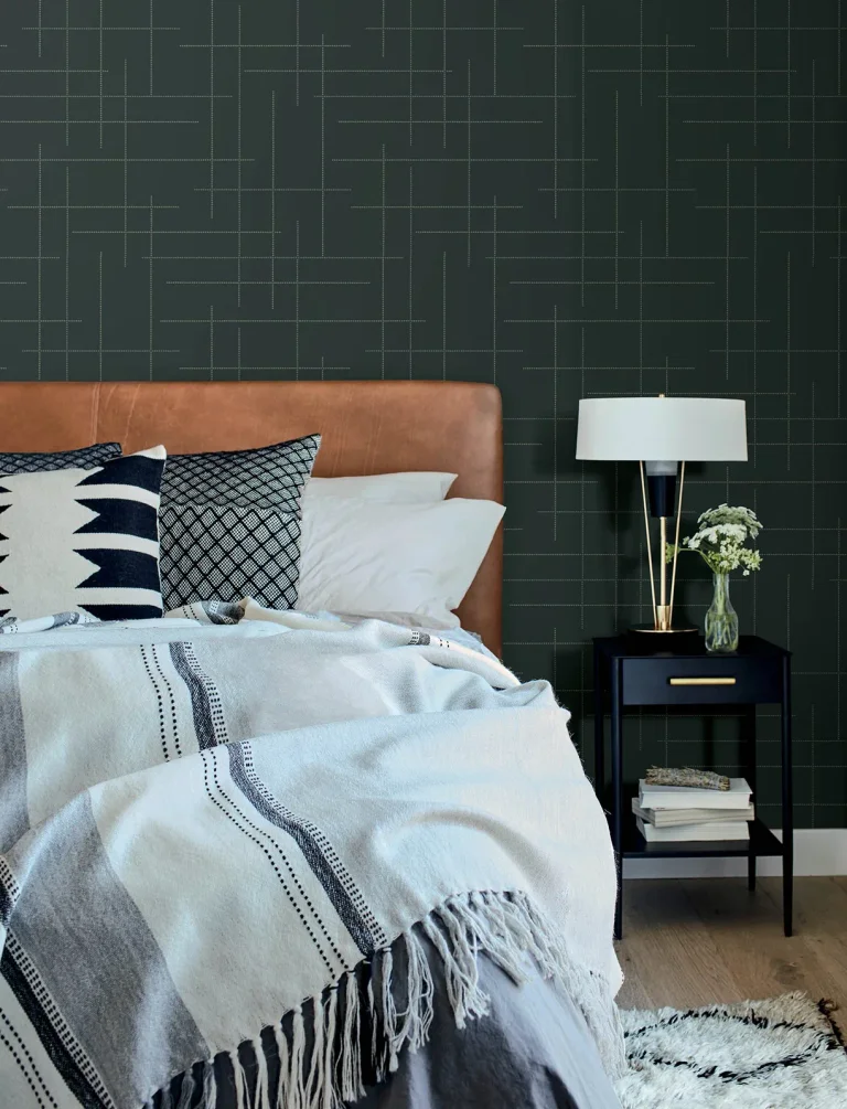 Wylie Dotted Gridlines Wallpaper - Teal — Ảnh 2
