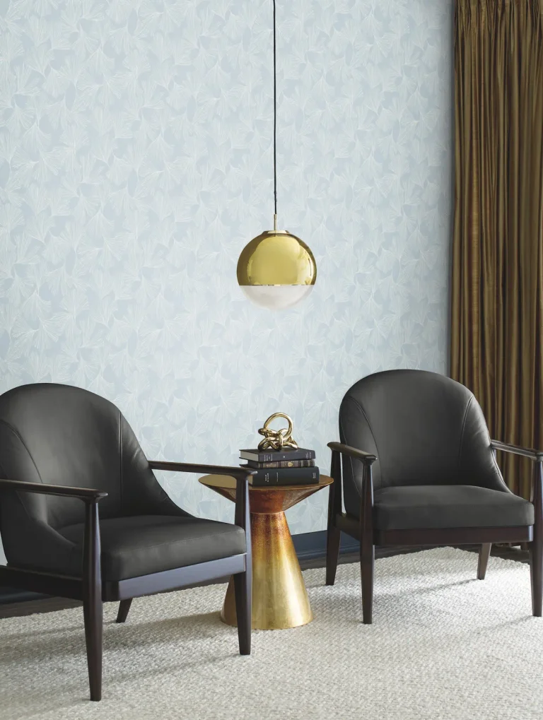 Gingko Toss Wallpaper - Blue — Image 2