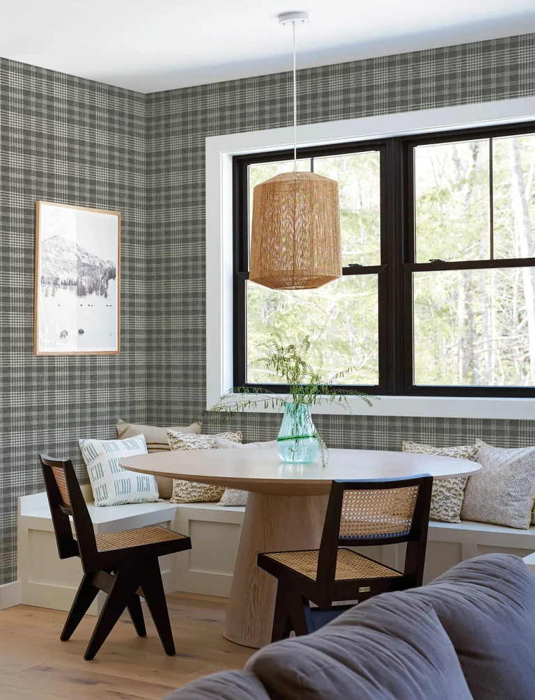 Chesapeake Perry Plaid Wallpaper - Black — Ảnh 5
