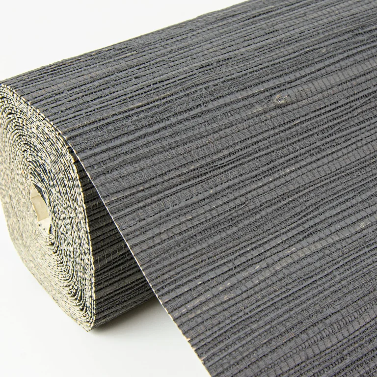 Kira Hemp Grasscloth Wallpaper - Charcoal — Ảnh 3