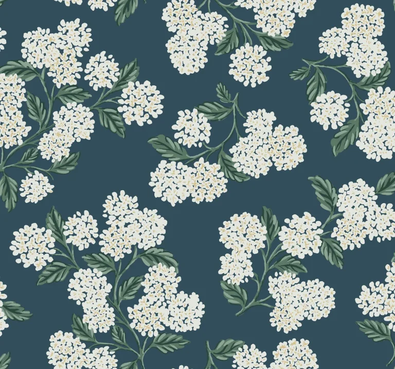 Rifle Paper Co. Hydrangea Wallpaper - Teal — Ảnh 2